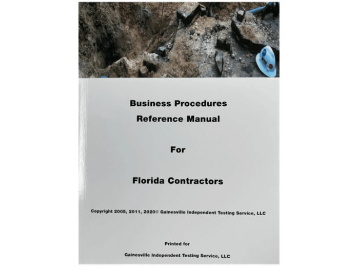 Business Procedures Reference Manual for Florida Contractors 